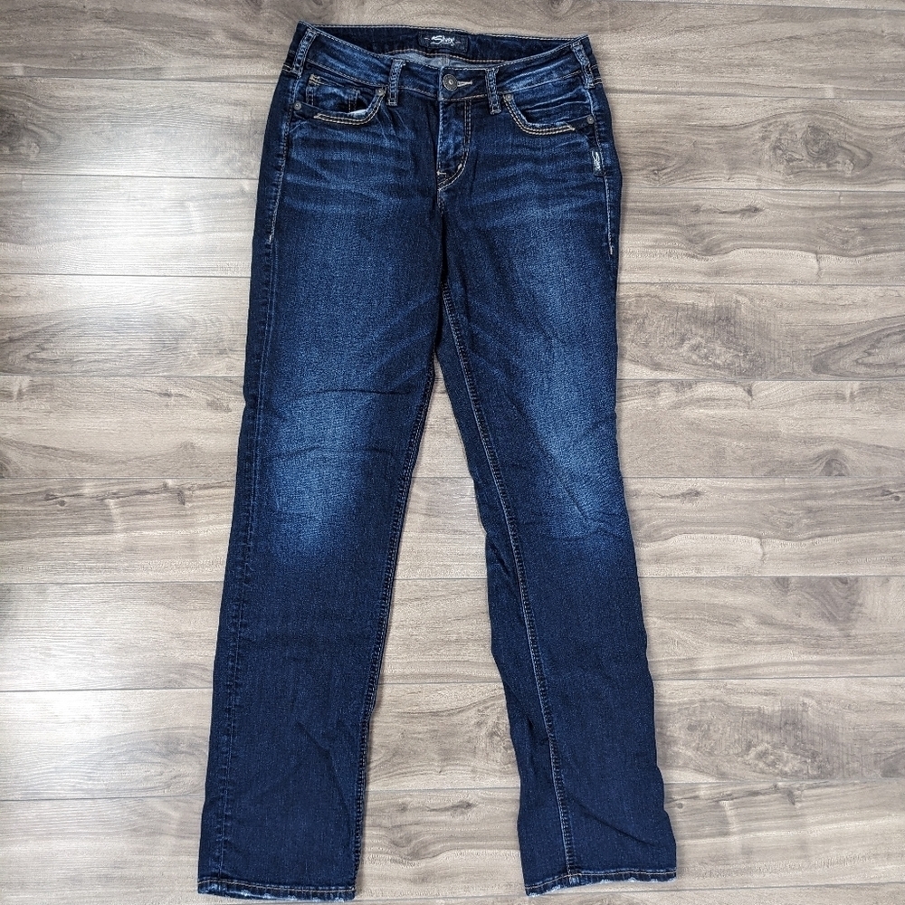 Silver Avery Straight Jeans Hi-Rise Denim Pants Women 27 / 32